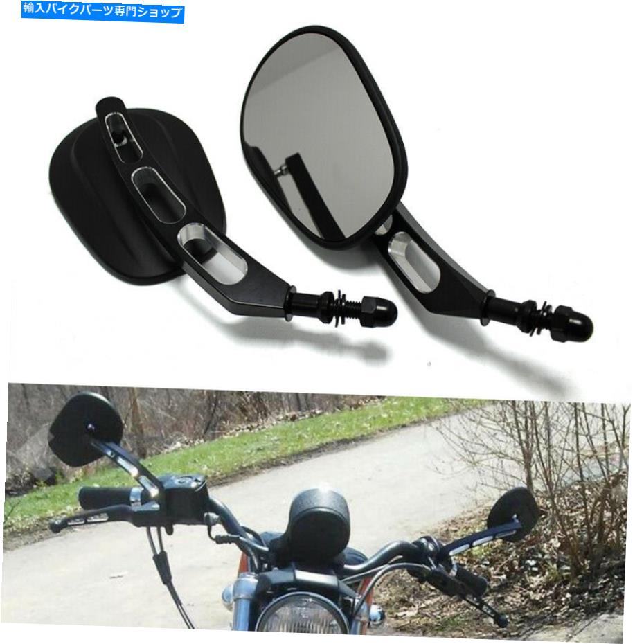 Mirror ハーレーダビッドソンエレクトラグライドロッカーのためのオートバイのバックビューサイドミラーブラック Motorcycle Rearview Side Mirrors Black For Harley Davidson Electra Glide Rocker【並行輸入品】