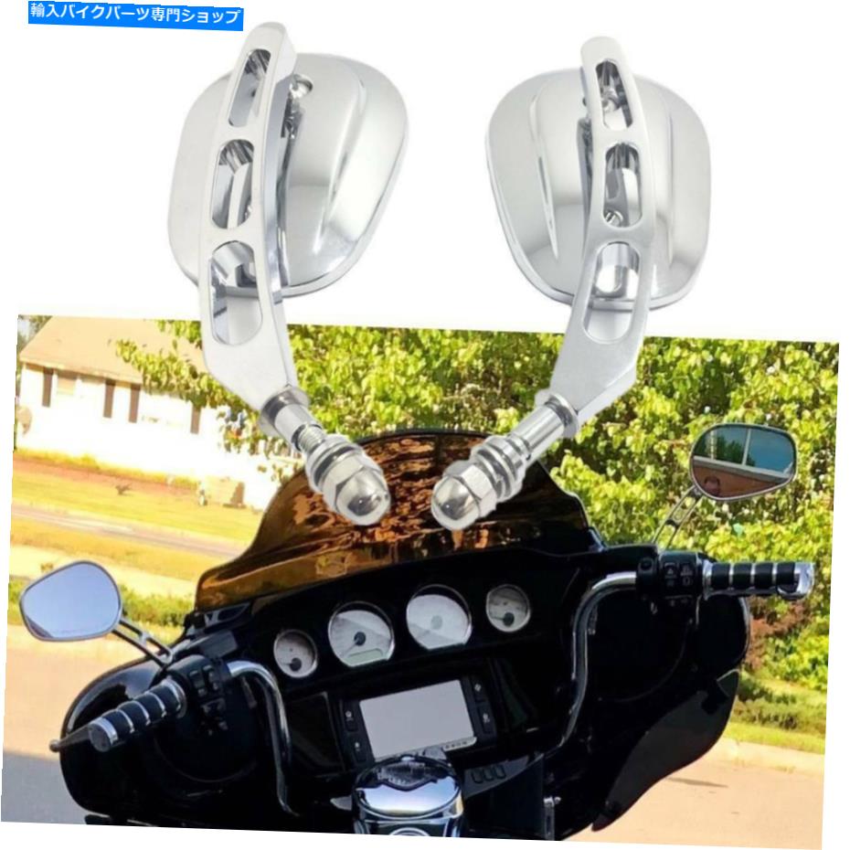 Mirror Harley Electra Glide Ultra Classic Flhtcu CVO用クロームオートバイサイドミラー Chrome Motorcycle Side Mirrors For Harley Electra Glide Ultra Classic FLHTCU CVO【並行輸入品】