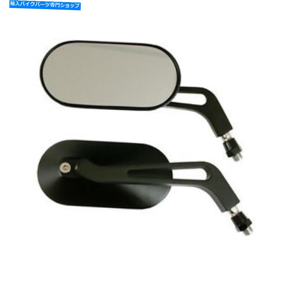 Mirror オーバルミラー、ビレットアルミニウム、ブラック、1ペア、ハーレー - Davidson Oval Mirror, Billet Aluminium, Black, 1 Pair, for Harley - Davidson【並行輸入品】