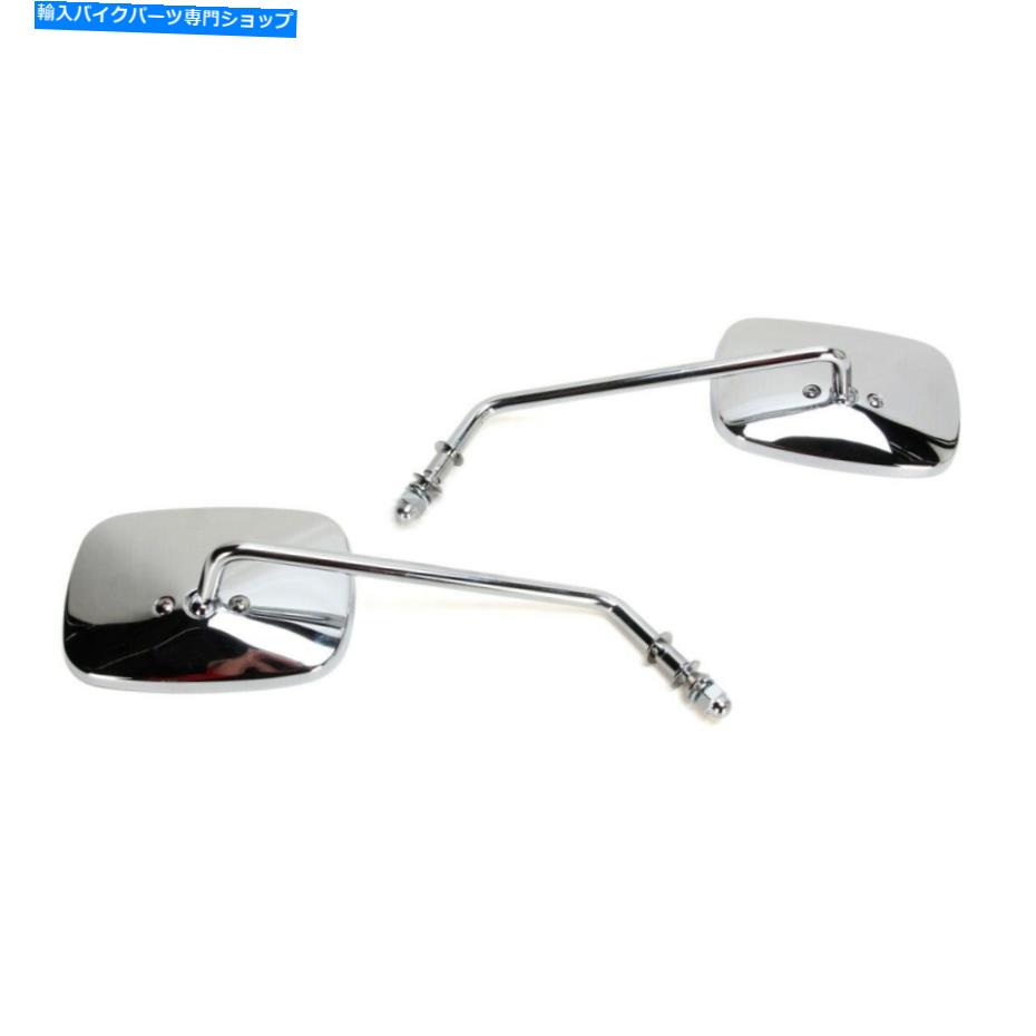Mirror クラムOEスタイルの長方形の長方形の長方形の長方形の幹線鏡の鏡の代わり Drag Chrome OE Style Rectangle Long Stem Mirrors OE Replacement for Harley PR【並行輸入品】