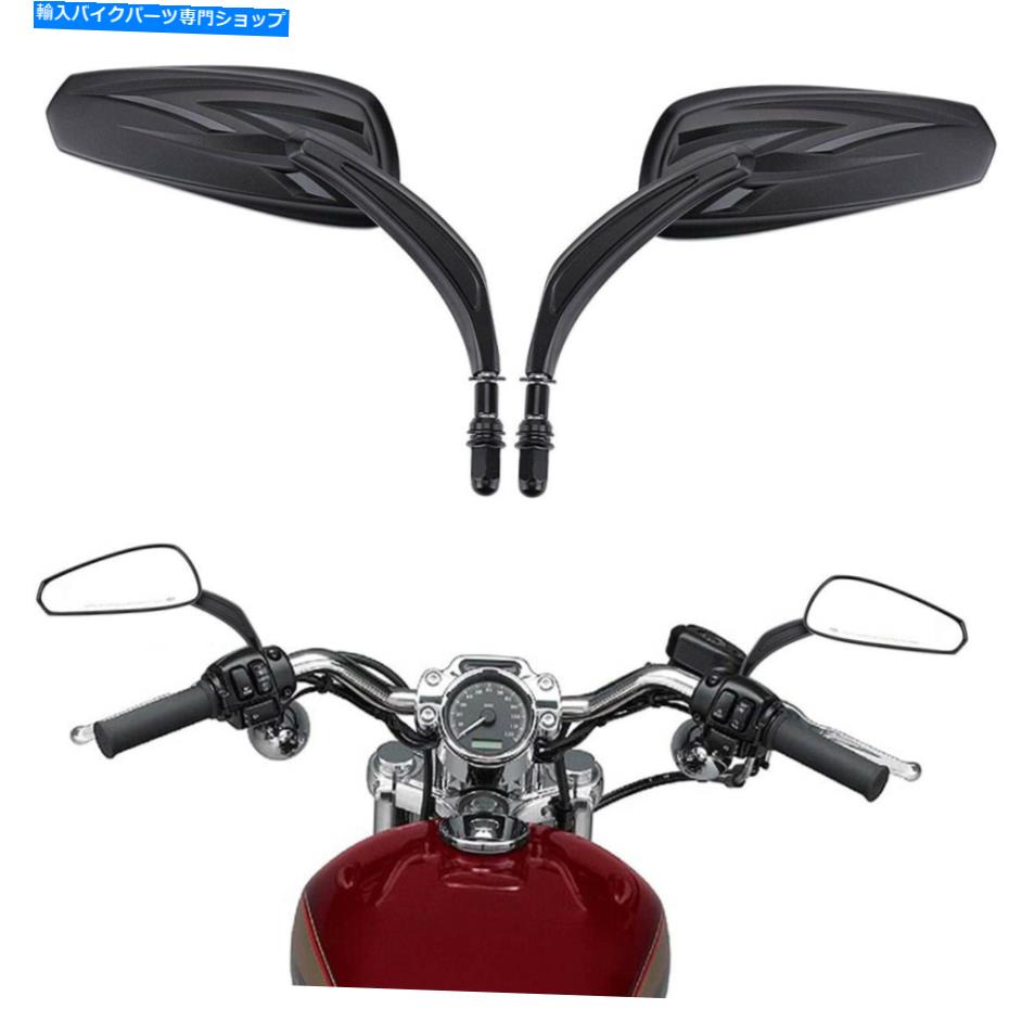 Mirror Harley Davidson Sportster XL 1200 883 FLSTC FLSTF用ブラックリアビューミラー Black Rear View Mirrors For Harley Davidson Sportster XL 1200 883 FLSTC FLSTF【並行輸入品】