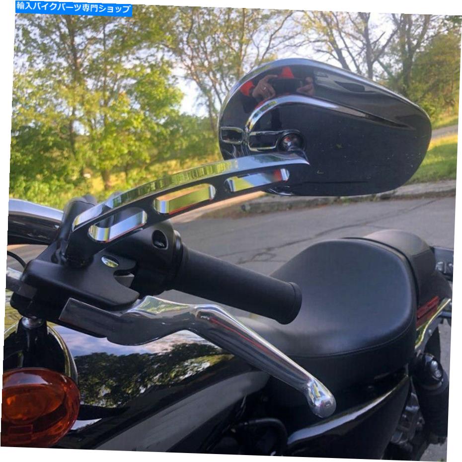 Mirror Harley Heritage Softail Classic Flstc HG用クロームオートバイリアビューミラー Chrome Motorcycle Rear View Mirrors For Harley Heritage Softail Classic FLSTC HG【並行輸入品】