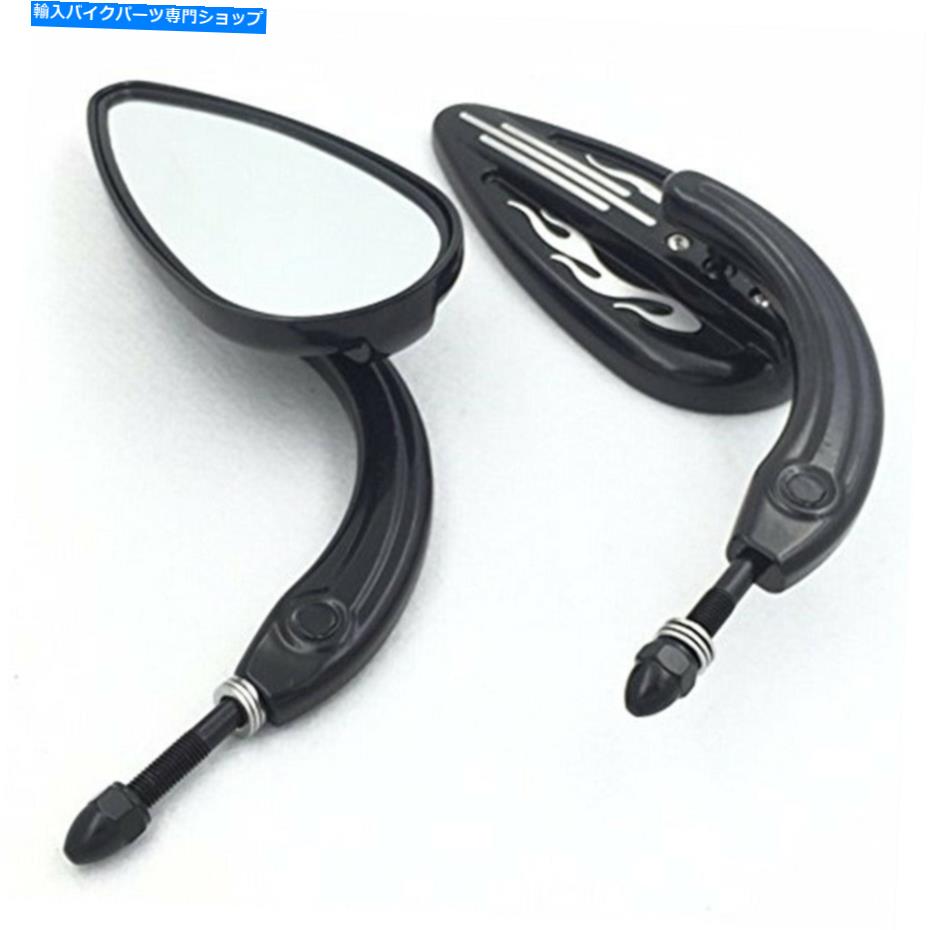 Mirror ハーレービッグドッグダイナワイドグライドファットボーイブラックのためのスカルミラー Skull Mirrors For Harley Big Dog Dyna Wide Glide Fat Boy Black【並行輸入品】