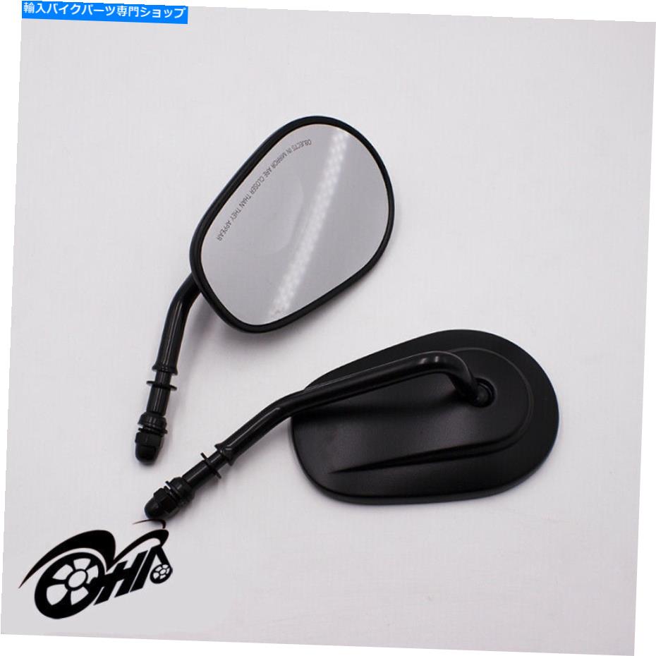 Mirror ハーレーダビッドソンのためのオートバイサイドリアビューミラーユニバーサルブラック Motorcycle Side Rear View Mirrors Universal Black For Harley-Davidson【並行輸入品】