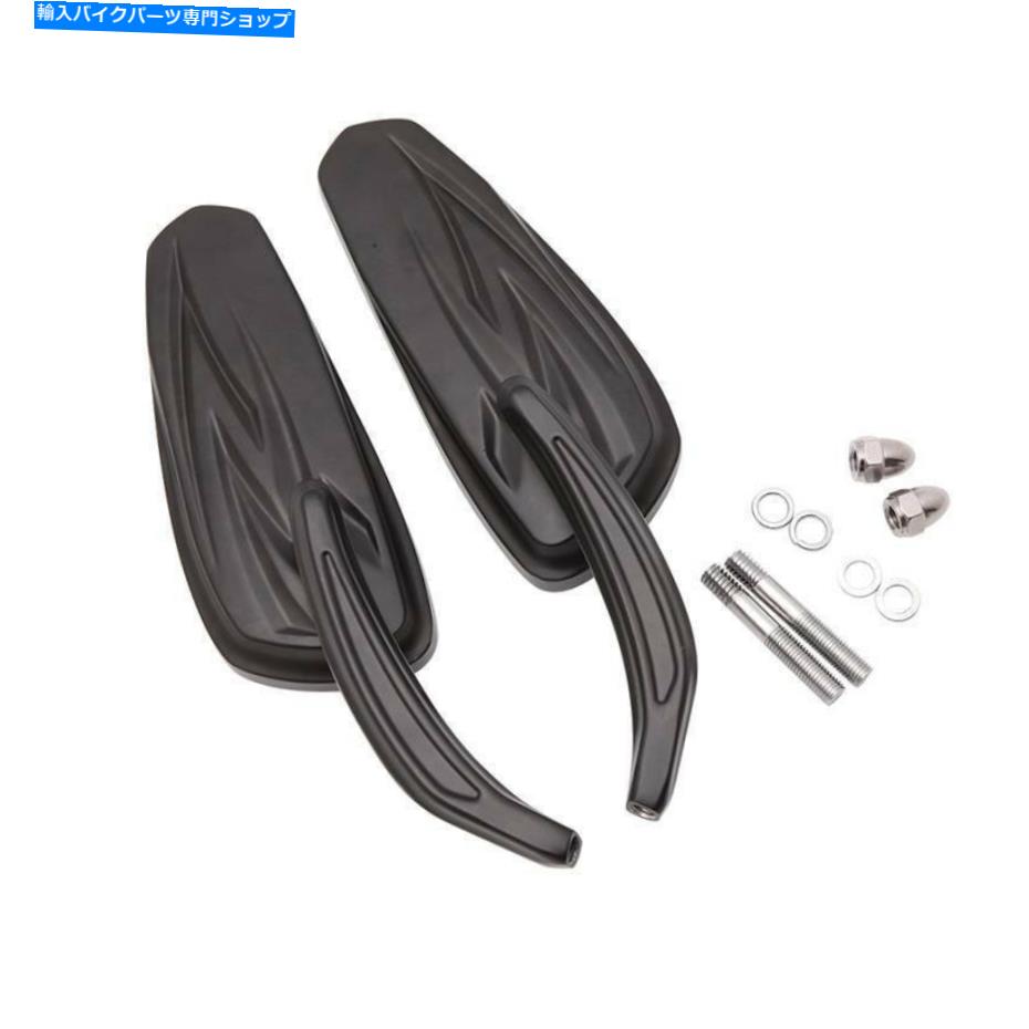Mirror ハーレーダビッドソンロードストリートグライドソフトテイルダイナのためのブラックオートバイのサイドミラー Black Motorcycle Side Mirrors For Harley Davidson Road Street Glide Softail Dyna【並行輸入品】