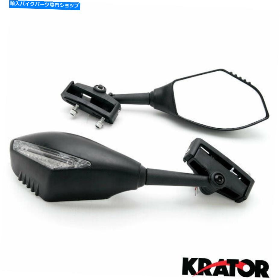 Mirror オートバイミラーW / LEDターン信号インジケーターYAMAHA YZFR6 R6S YZF R6 Motorcycle Mirrors w/ LED Turn Signals Indicators For Yamaha YZFR6 R6S YZF R6【並行輸入品】