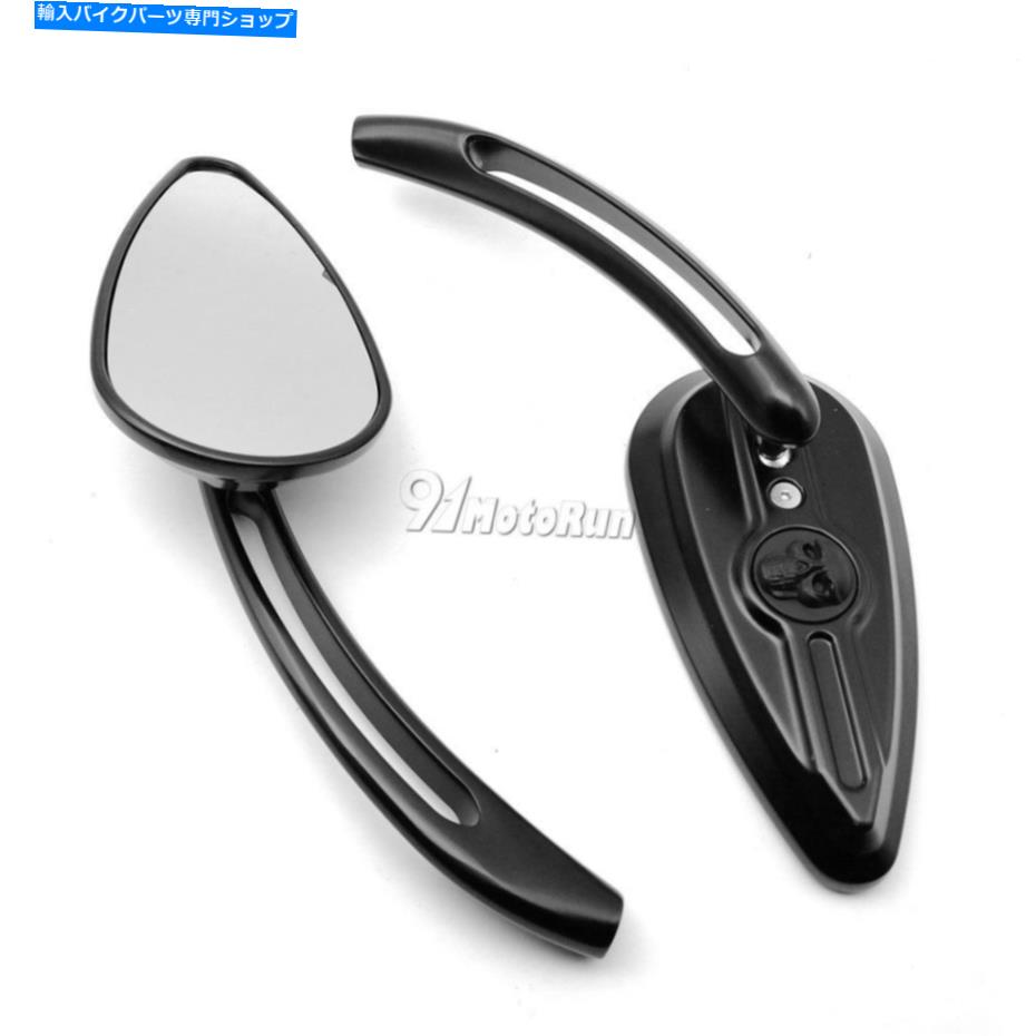 Mirror ヤマハV-STAR XVS 650用ブラックスカルリアビューミラー1100クラシックSilverado Black Skull Rearview Mirrors For Yamaha V-Star XVS 650 1100 Classic Silverado【並行輸入品】