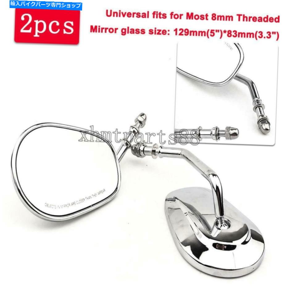 Mirror Harley Road King Fatboy TouringのためのChrome Reseviewサイドミラー Chrome Rearview Side Mirrors Teardrop For Harley Road King Fatboy Touring【並行輸入品】