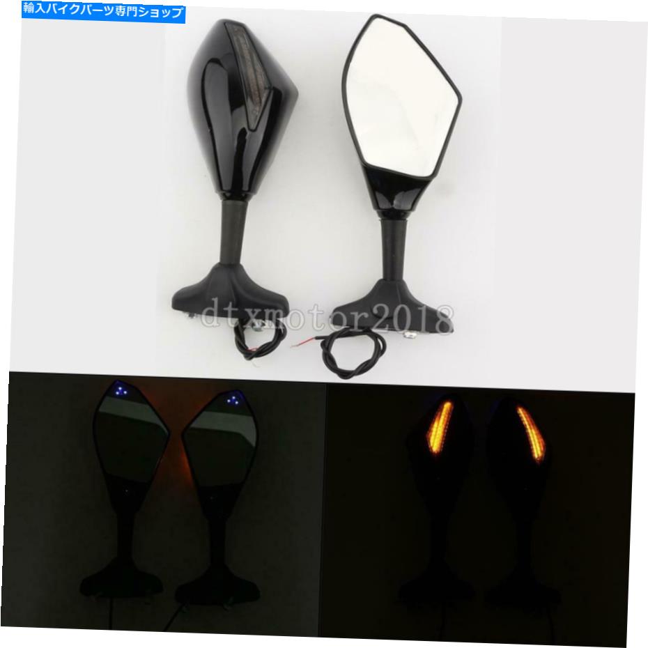 Mirror LEDターン信号ライトインジケータレーシングオートバイ用リアビューサイドミラー LED Turn Signal Lights Indicators Rear View Side Mirrors For Racing Motorcycle【並行輸入品】