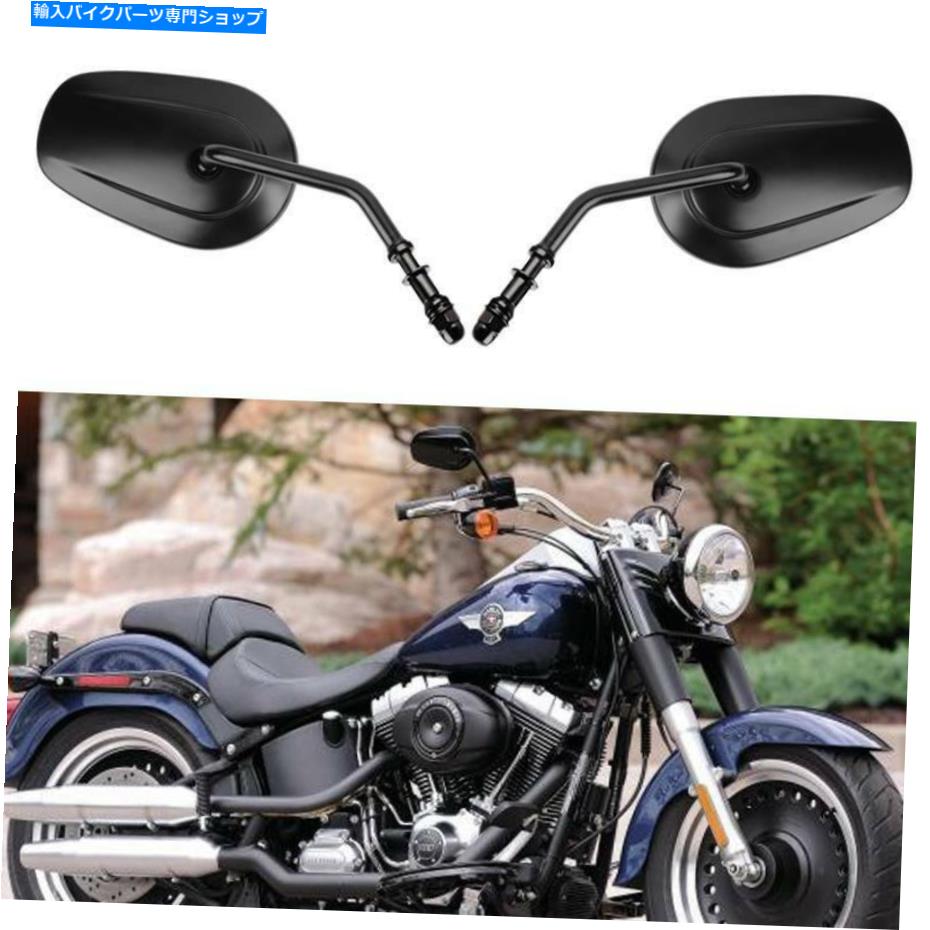 Mirror オートバイクラシックブラックリアビューミラーカスタムハーリーファットボーイ1990-2017アメリカ Motorcycle Classic Black Rear View Mirrors Custom for Harley Fatboy 1990-2017 us【並行輸入品】