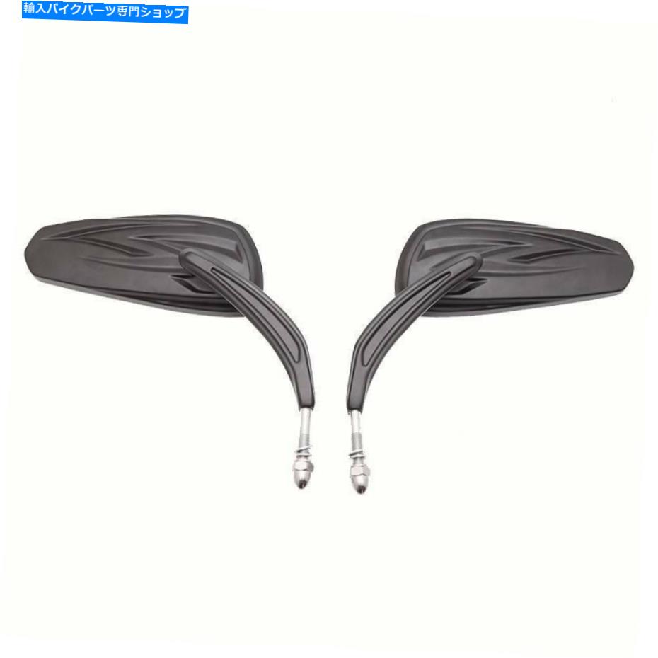 Mirror ハーレーダビッドソンブレイクアウトfoのためのアルミブラックオートバイのバックサイドミラー Aluminum Black Motorcycle Rearview Side Mirrors For Harley Davidson Breakout FO【並行輸入品】