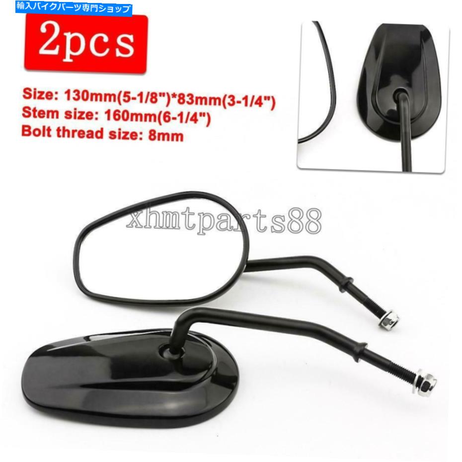 Mirror Harley-Davidson Dyna Electra Street Glideのための黒いティアドロップのバックミラー Black Teardrop Rearview Mirrors For Harley-Davidson Dyna Electra Street Glide【並行輸入品】