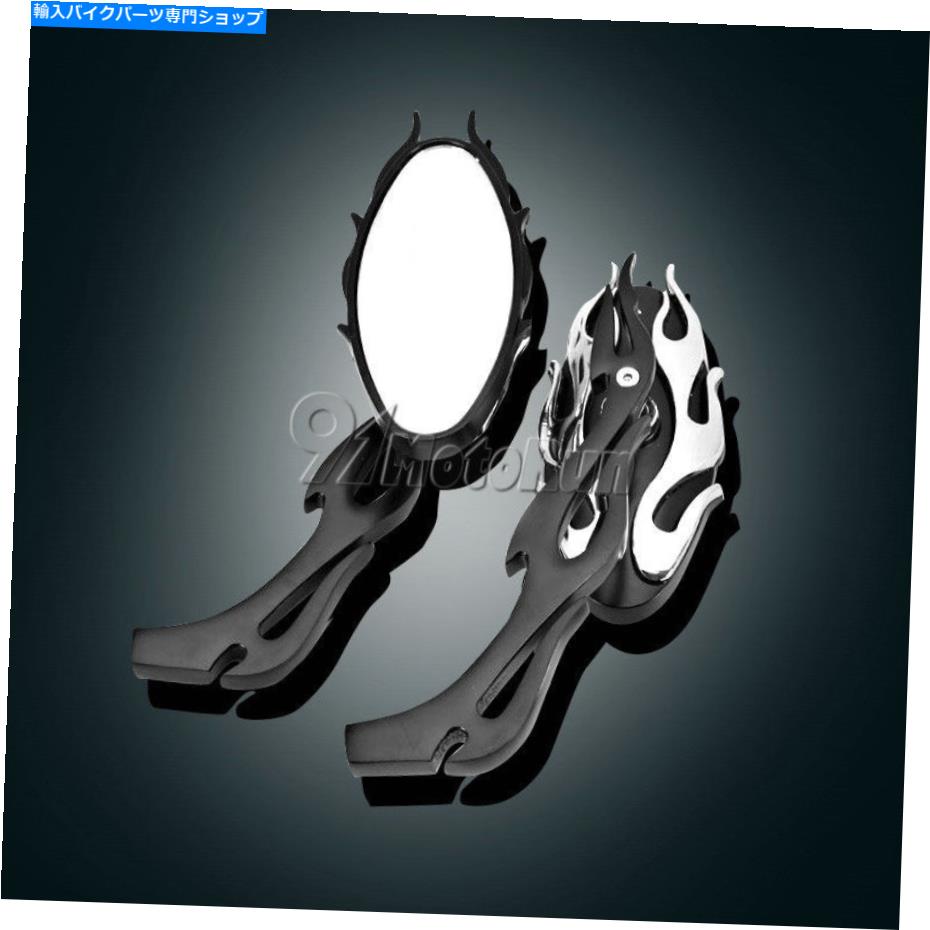 Mirror Harley Dyna Sportster Softail Touring XL 1200 883のためのブラックバックミラー Black Rearview Mirrors For Harley Dyna Sportster Softail Touring XL 1200 883【並行輸入品】