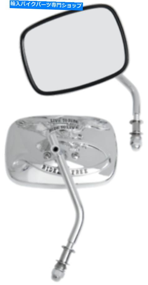 Mirror Drag Specialties Liveに乗るためにLive ChromeオートバイミラーハーリーFLHT FXD FLTR XL Drag Specialties Live to Ride chrome motorcycle mirrors Harley FLHT FXD FLTR XL【並行輸入品】