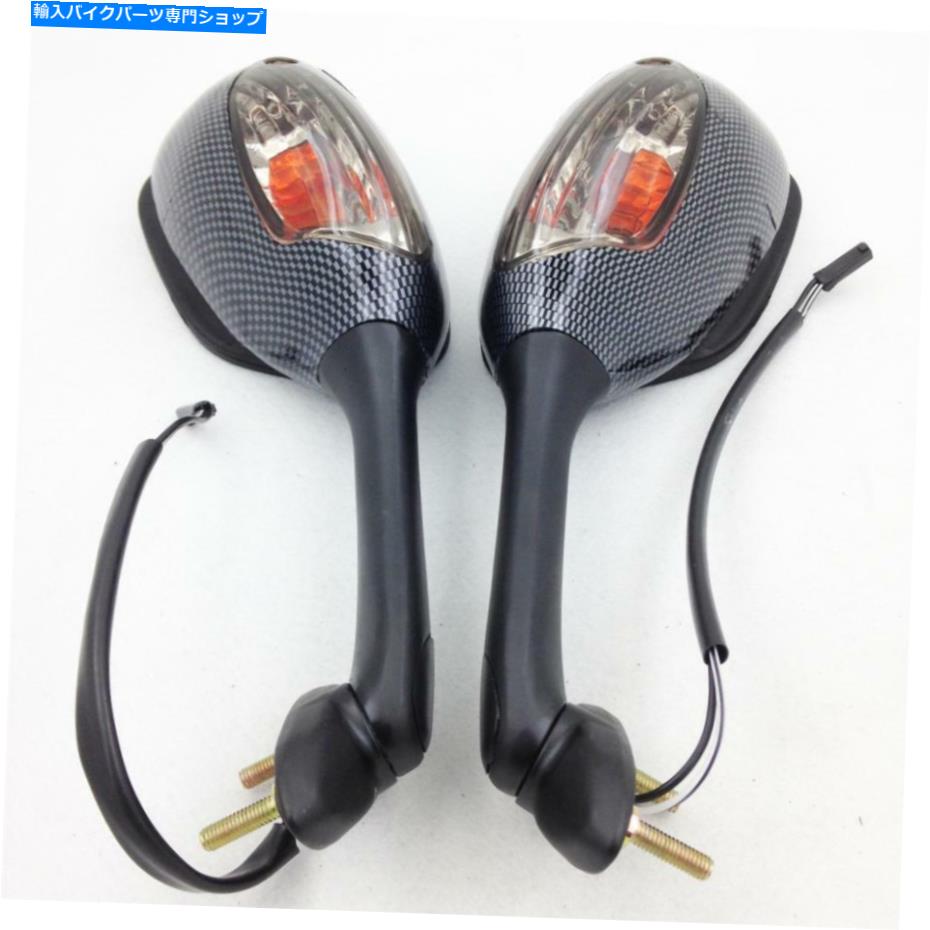 Mirror カーボンLEDターンシグナルサイドリサイブミラーSUZUKI XV650 SV650 Carbon LED Turn Signals Side Rearview Mirrors For 2003-2008 Suzuki XV650 SV650S【並行輸入品】