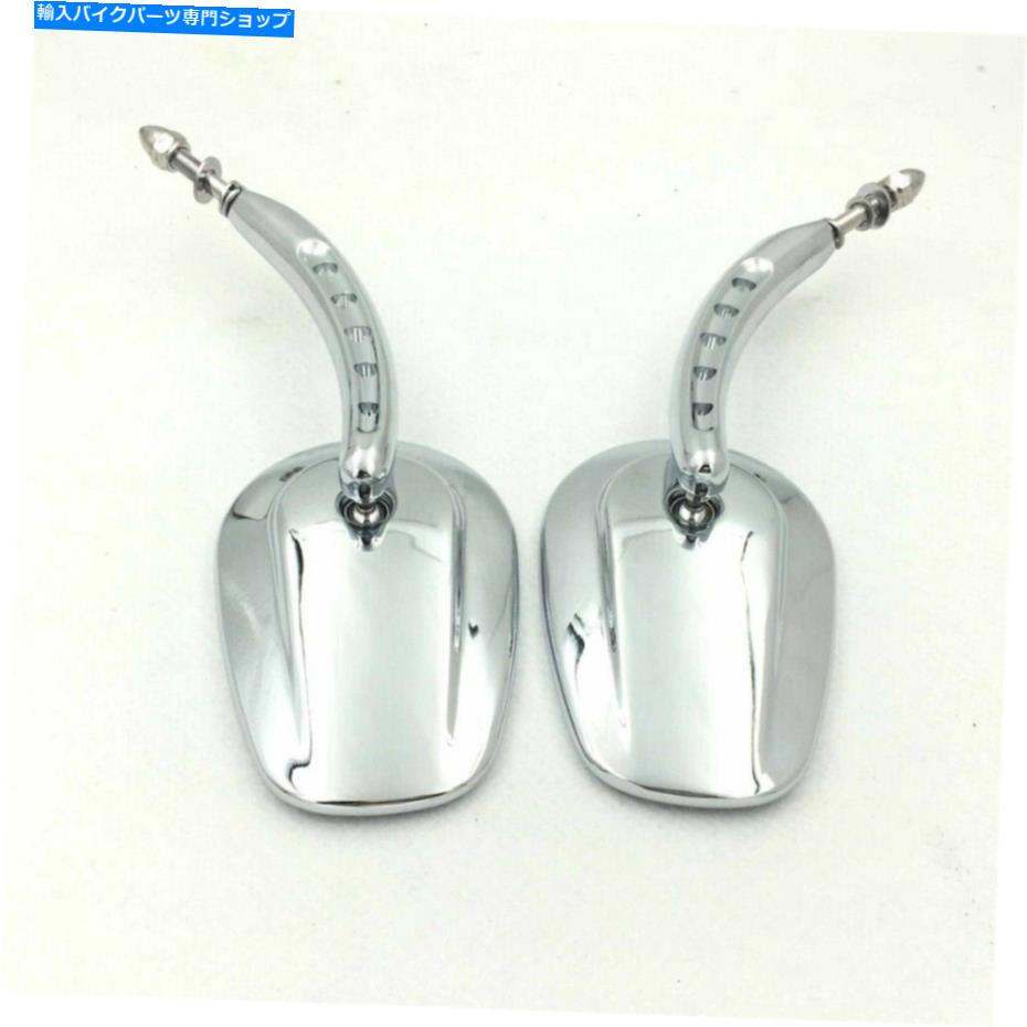 Mirror Harley Dyna広いスーパーグライド82 UP 2017のためのクロムアルミニウムビッグサイドミラー Chrome Aluminum Big Side Mirrors For Harley Dyna Wide Super Glide 82-up 2017【並行輸入品】