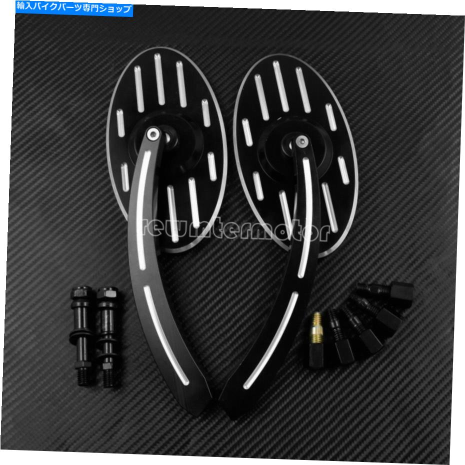 Mirror ブラックリアビューミラーはトゥーリングロードキングスポーツスターXl Dyna Suftail Flsのためにフィットします Black Rear View Mirrors Fit For Touring Road King Sportster XL Dyna Softail FLS【並行輸入品】