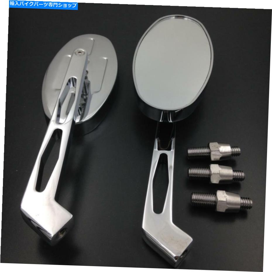 Mirror ヤマハYZF-R1 YZFR6 yzf600R FZR600のためのクロム楕円形のバックミラーフィット Chrome Oval Shape Rearview Mirrors fit For Yamaha YZF-R1 YZFR6 YZF600R FZR600【並行輸入品】