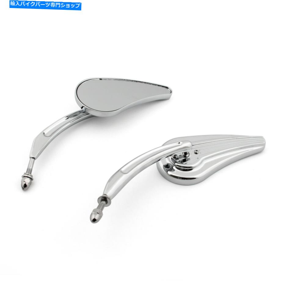 Mirror テールフィンカスタムミラーフィットオートバイダイナソフトスポーツスターCVOカスタムCHR UA Tailfin Custom Mirrors Fit Motorcycle Dyna Softail Sportster CVO Custom CHR UA【並行輸入品】