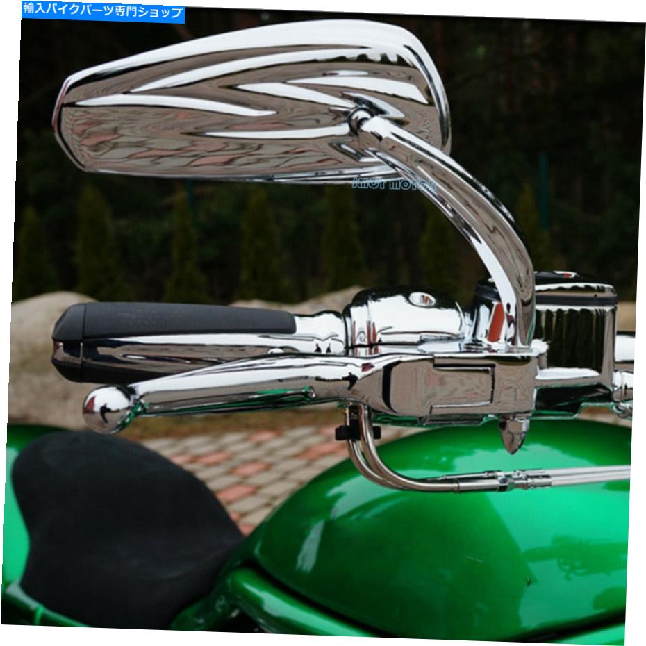 Mirror 2003年ハーレーダビッドソンVRSCA V-ROD 2オートバイリアビューミラークロム Custom For 2003 Harley Davidson VRSCA V-Rod 2 Motorcycle Rearview Mirrors Chrome【並行輸入品】