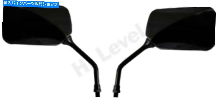 Mirror オートバイミラーロングステムブラックホンダスタイル10 mmスレッドEマークユニバーサル Motorcycle Mirrors Long Stem Black Honda Style 10 mm Thread E Marked Universal【並行輸入品】