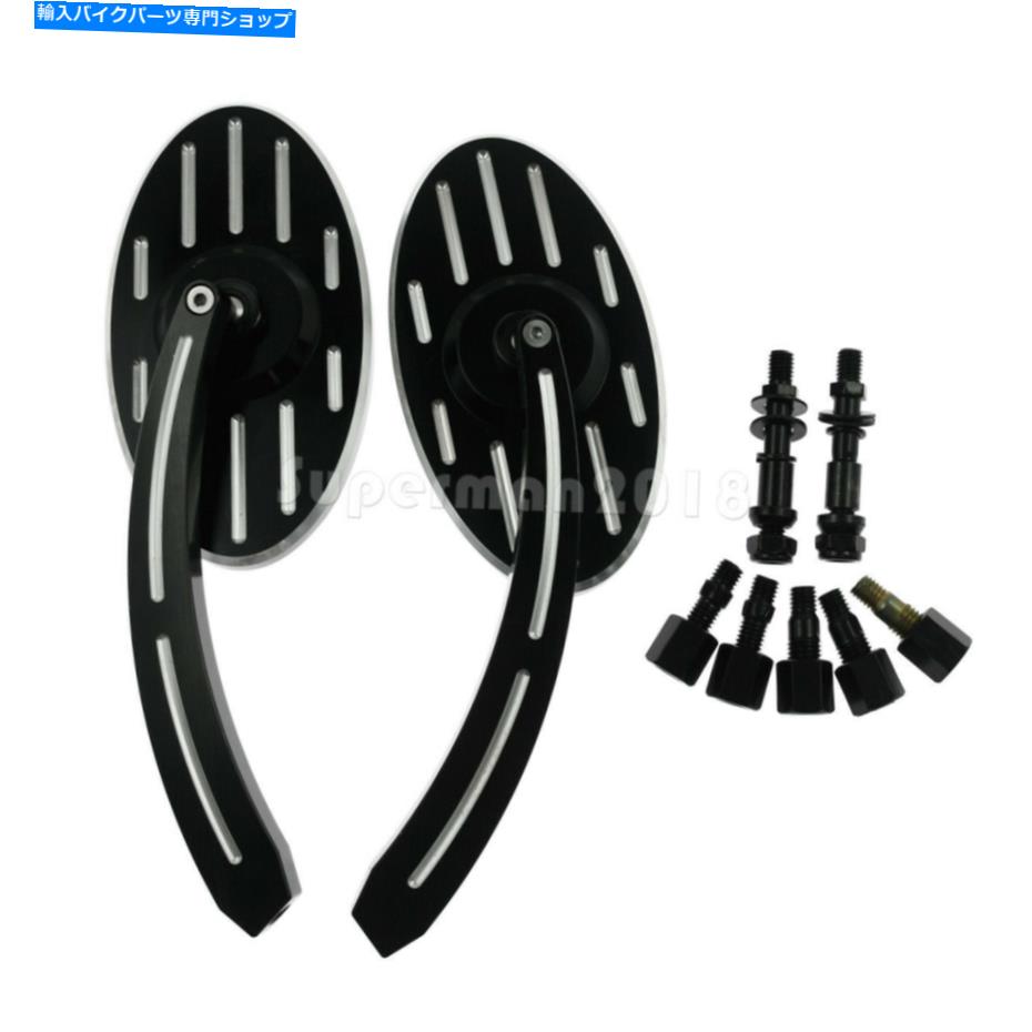 Mirror ストリートバイクの巡洋艦のチョッパースクーターのための鏡の8mm 10mmの背面映画のミラー Black 8mm 10mm Rear View Mirrors Fit For Street Bikes Cruiser Chopper Scooters【並行輸入品】