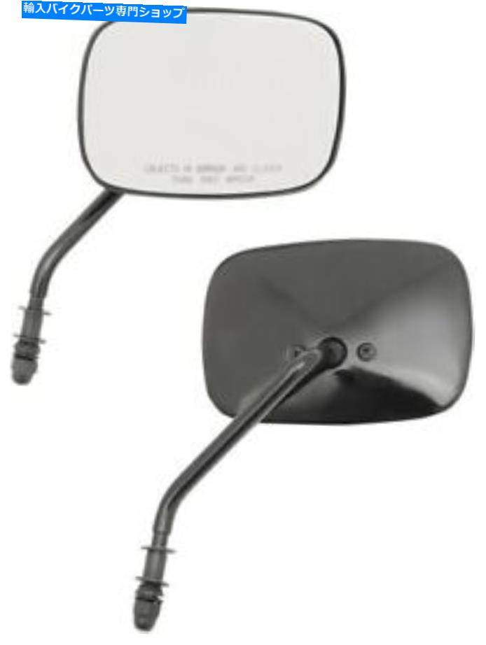 Mirror ドラッグスペシャリの長方形のミラーショートブラック Drag Specialties Rectangular Mirrors Short Black【並行輸入品】