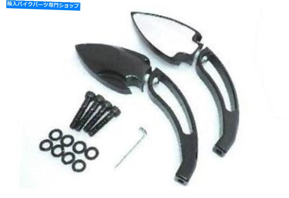 Mirror Harley Dyna Softail Sportsterのためのビレットの茎が付いているスペードミラーセット Spade Mirror Set with Billet Stems for Harley Dyna Softail Sportster【並行輸入品】