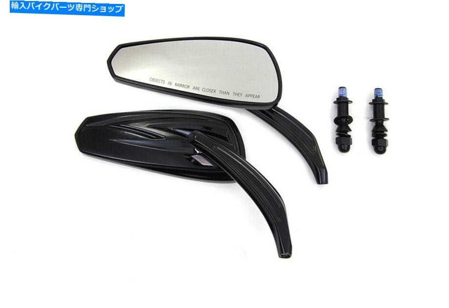 Mirror グロスブラックCVOスタイルの鏡Wビレットの茎のためのハーレー1982乃至2017年 GLOSS BLACK CVO STYLE MIRRORS w billet stems FOR HARLEY 1982 thru 2017【並行輸入品】