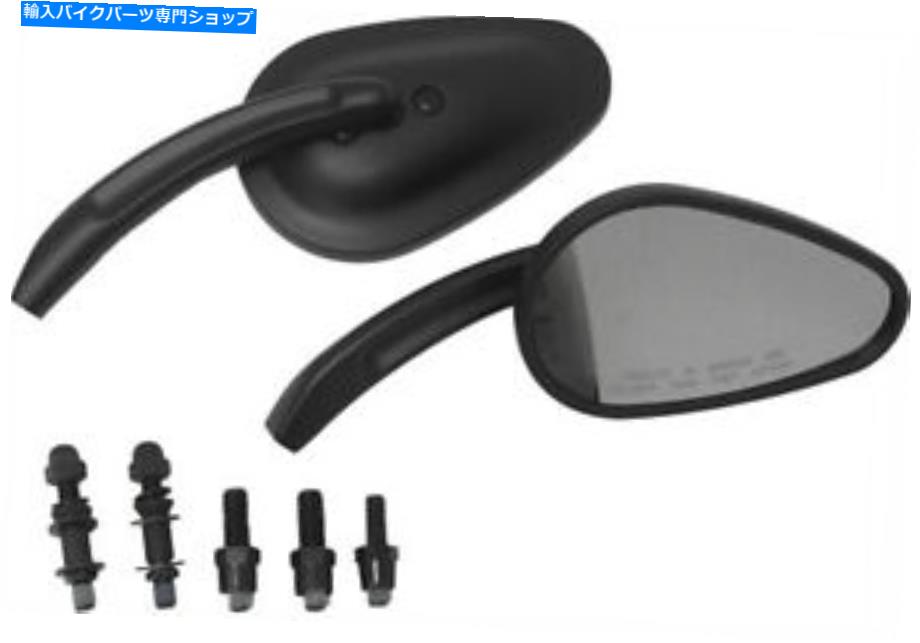 Mirror テーパーカスタムキャストミラーブラック（ペア）ハードドライブ18-159 Tapered Custom Cast Mirrors Black (Pair) Harddrive 18-159【並行輸入品】