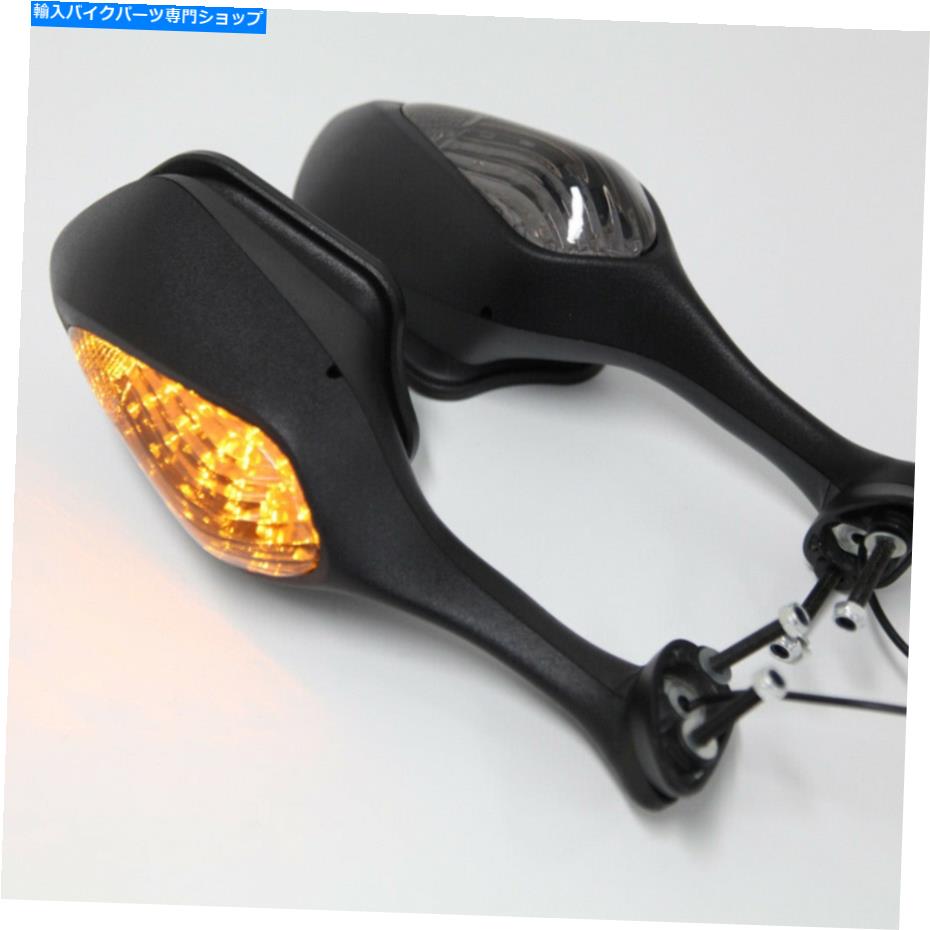 Mirror スズキGSXR600 GSXR750 GSXR1000 2006-2014のための黒いLEDターン信号サイドミラー Black LED Turn Signal Side Mirrors For Suzuki GSXR600 GSXR750 GSXR1000 2006-2014【並行輸入品】