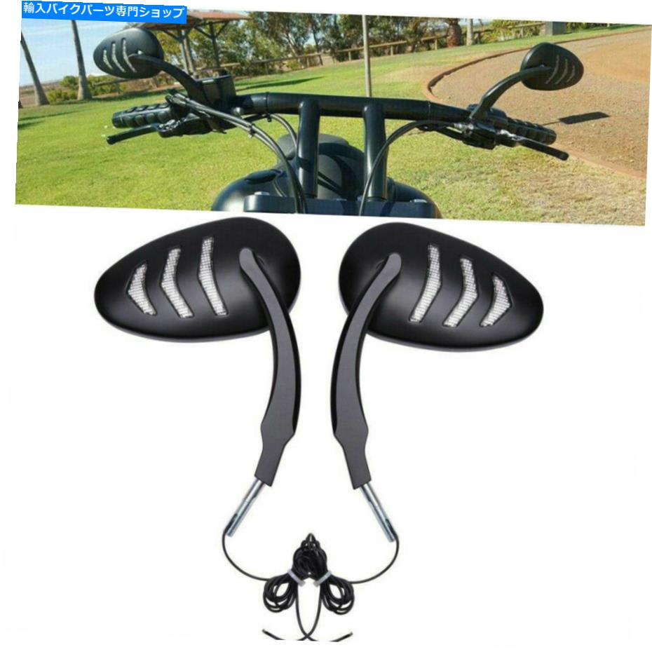 Mirror ハーレーダビッドソンダイナ脂肪ボブFXDFのためのオートバイLEDターンシグナルサイドミラー Motorcycle LED Turn Signal Side Mirrors For Harley Davidson Dyna Fat Bob FXDF【並行輸入品】