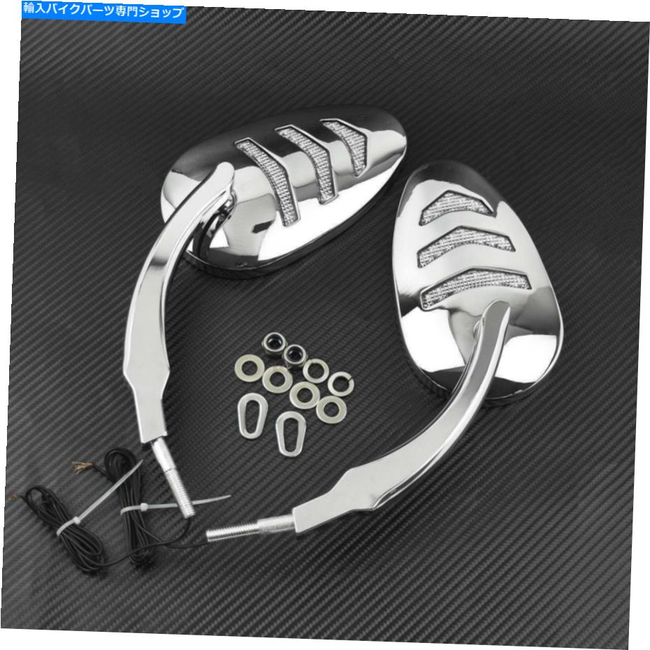 Mirror Harley Dyna Road King 14 UPのためのLEDターン信号を持つChromeリアビューミラー Chrome Rear-View Mirrors with LED Turn Signals For Harley Dyna Road King 14-up【並行輸入品】