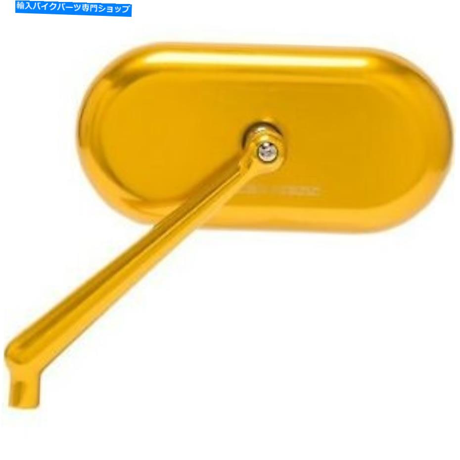 Mirror Arlen Ness左サイドゴールド鍛造オーバルミラー（それぞれ販売） Arlen Ness Left Side Gold Forged Oval Mirror for Harley (SOLD EACH)【並行輸入品】