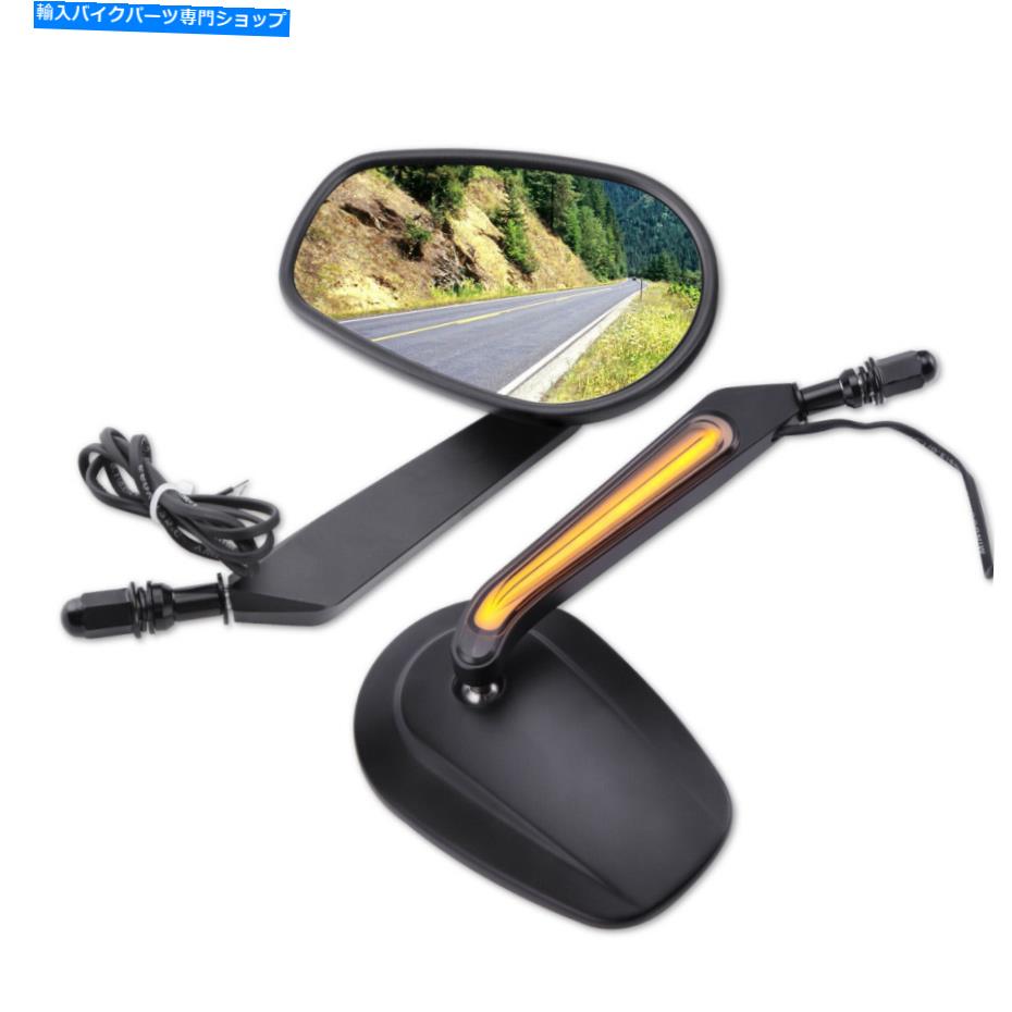 Mirror ハーレーソフトスリムFXST CVOツーリング用オートバイのミラーW / LEDターン信号 Motorcycle Mirrors w/ LED Turn Signal For Harley Softail Slim FXST CVO Touring【並行輸入品】|Us Custom Parts Shop USDM