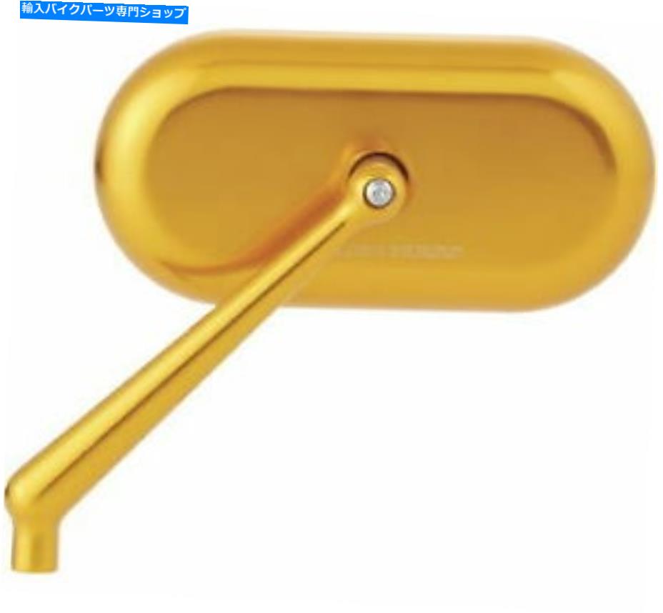 Mirror Arlen Ness Oval Mirrorの左ゴールド13-175 Arlen Ness Oval Mirror Left Gold 13-175【並行輸入品】