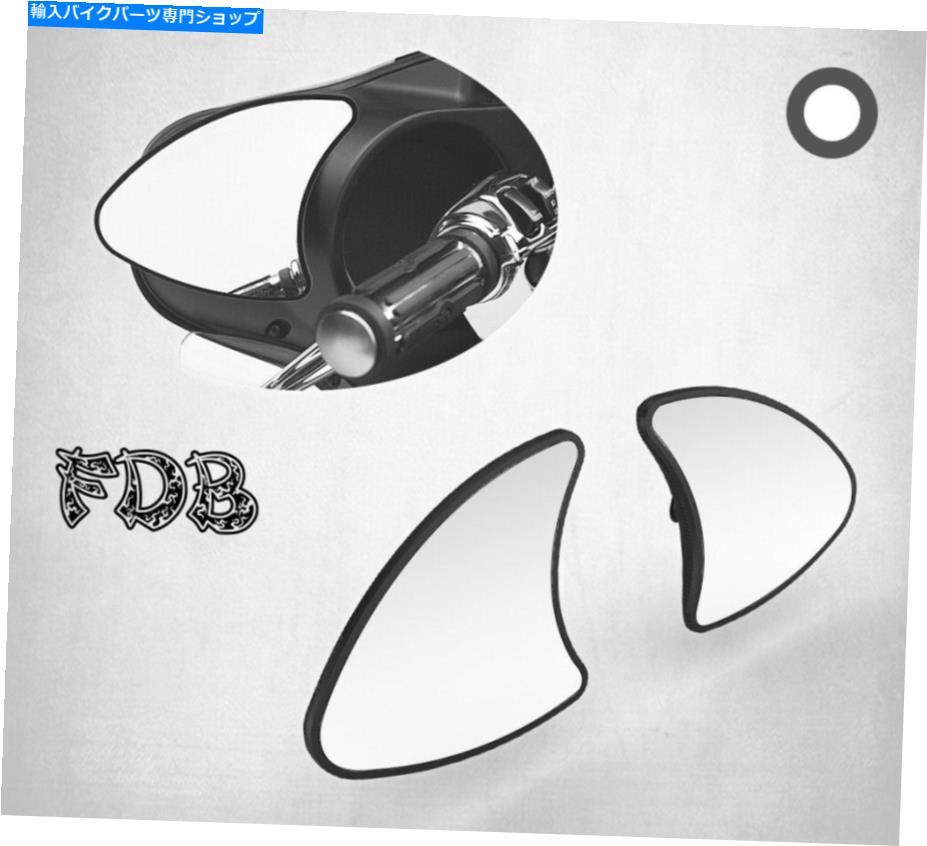 Mirror H-D 96-13ツーリングトリケモビラブラック陽極酸化フェアリングマウントミラーアセンブリ Fit H-D 96-13 Touring Trike Mobula Black Anodized Fairing Mount Mirror Assembly【並行輸入品】