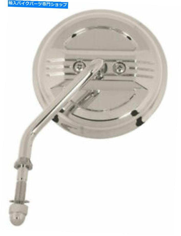 Mirror 中米47063 V因子クローム4インチラウンドビレットオートバイミラーセットハーレー Mid USA 47063 V-Factor Chrome 4 inch Round Billet Motorcycle Mirror Set Harley【並行輸入品】