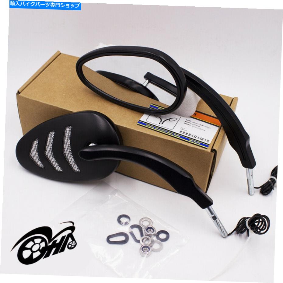 Mirror ハーレー - ダビッドソンのためのオートバイの黒の背面図のミラー矢印LEDターン信号 Motorcycle Black Rear View Mirror Arrow LED Turn Signal For Harley-Davidson【並行輸入品】|Us Custom Parts Shop USDM