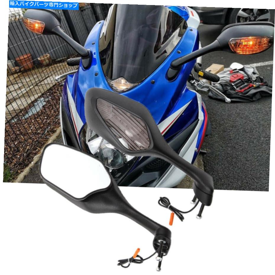 Mirror 鈴木GSXR 600 750 1000ホンダCBR1000RR用LEDターン信号バックミラー LED Turn Signal Rearview Mirrors For Suzuki GSXR 600 750 1000 Honda CBR1000RR【並行輸入品】
