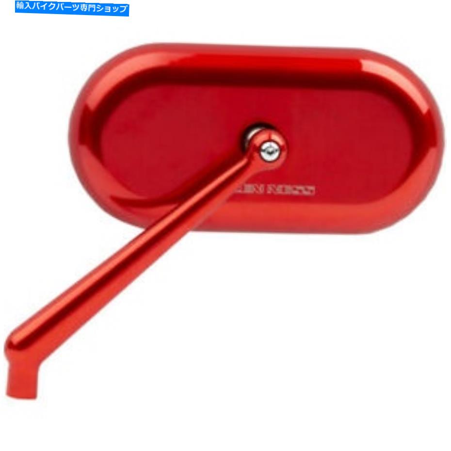 Mirror Arlen Ness Oval Mirror - 赤| 13-176 Arlen Ness Oval Mirror - Red | 13-176【並行輸入品】