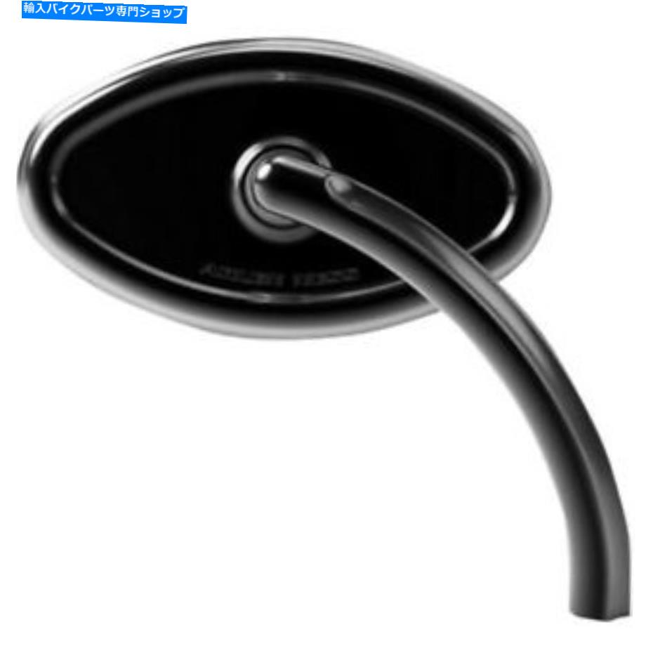 Mirror Arlen Ness黒色の曲vaceous Short Stem左側ハンドルバーミラーハーレー Arlen Ness Black Curvaceous Short Stem Left Side Handlebar Mirror Harley【並行輸入品】