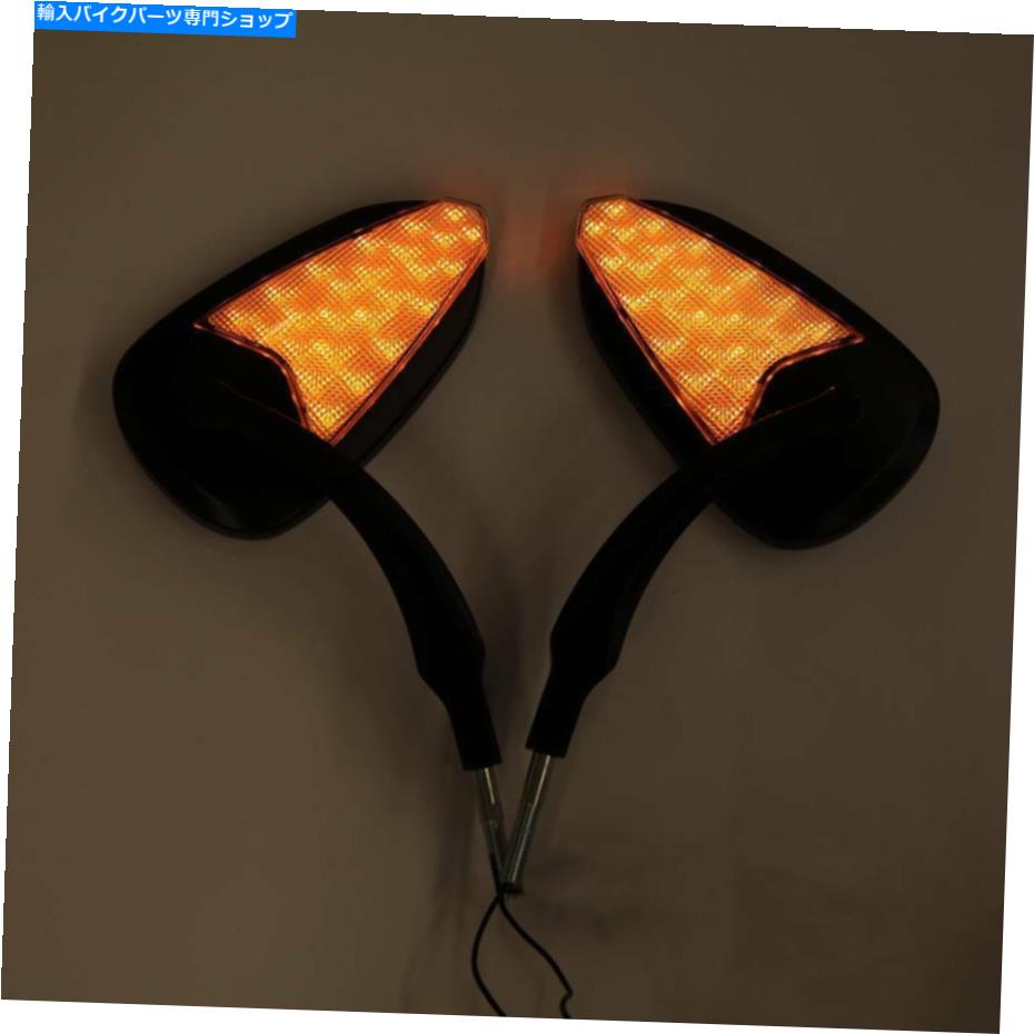 Mirror ハーレーダイナスーパーワイドグライドのためのオートバイLEDターン信号リアビューミラー Motorcycle LED Turn Signals Rear View Mirrors For Harley Dyna Super Wide Glide【並行輸入品】｜Us Custom Parts Shop USDM 36,864円