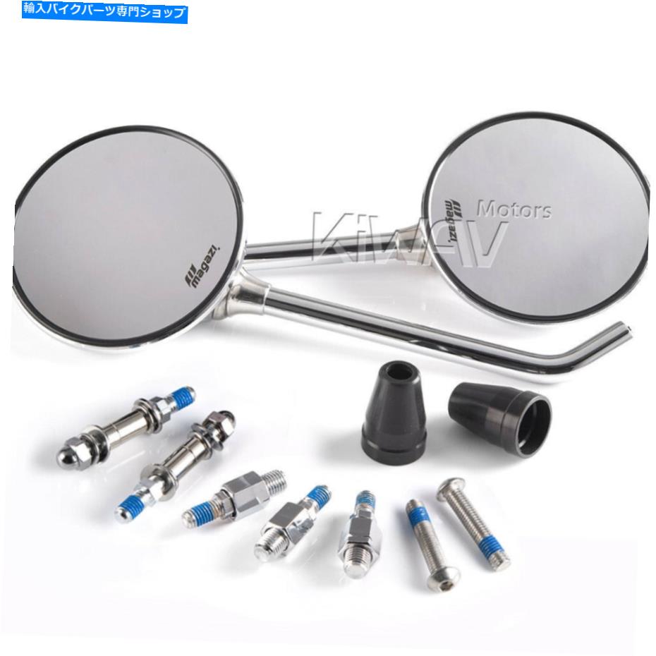 Mirror ハーレーV棒筋叫び羊銃のための山崎鏡鋼ラウンドラウンドクロム Magazi mirror steel roundie round chrome for Harley V-ROD MUSCLE Screaming Eagle【並行輸入品】