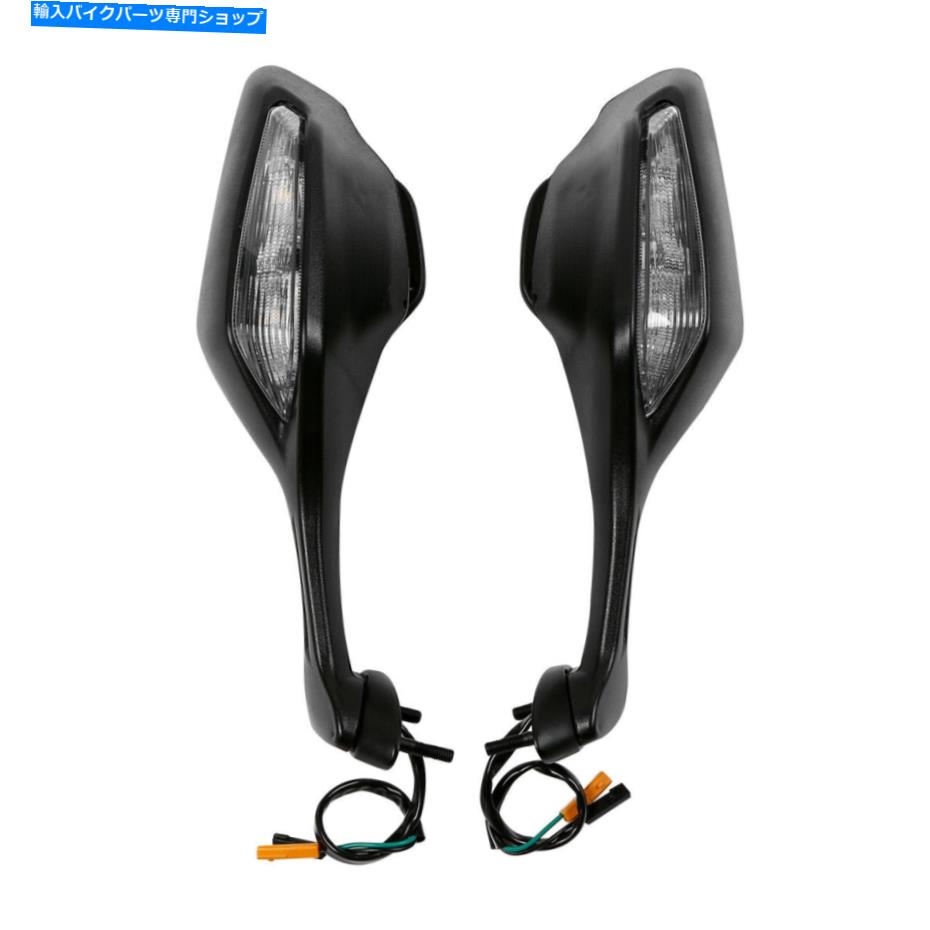 Mirror ブラックLEDターンシグナルバックミラーミラーフィットホンダCBR1000RR 2017-2019 Black LED Turn Signal Rearview Mirrors Mirror Fit For Honda CBR1000RR 2017-2019【並行輸入品】