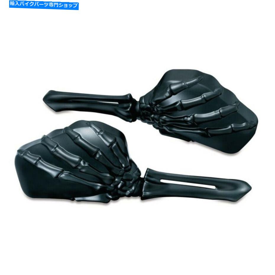 Mirror ブラックオートバイスケルトンボーンハンドスカルバックミラーハーレーダビッドソンA Black Motorcycle Skeleton Bone Hand Skull Rearview Mirrors For Harley Davidson A【並行輸入品】
