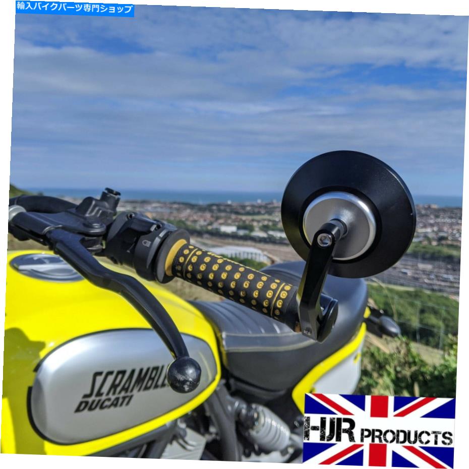 Mirror HJR製品CNCラウンドバーエンドミラーDUCATIスクランブラペアペア純正 HJR Products CNC Round Bar End Mirrors Ducati Scrambler pair Genuine【並行輸入品】