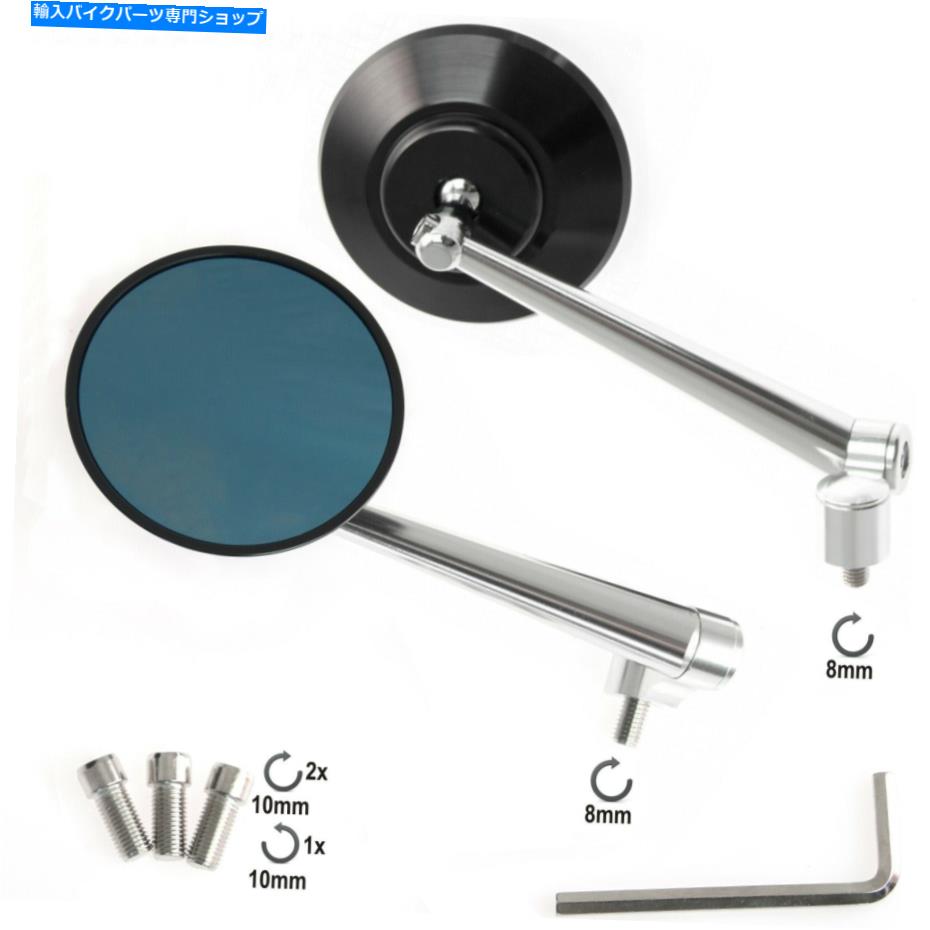 Mirror ミラーバックビューカップルバイカーバイクブラックカスタムスタイルハンドルバーM10 M08 Mirror Rearview Couple Biker Motorbike Black Custom Style Handlebar M10 M08【並行輸入品】