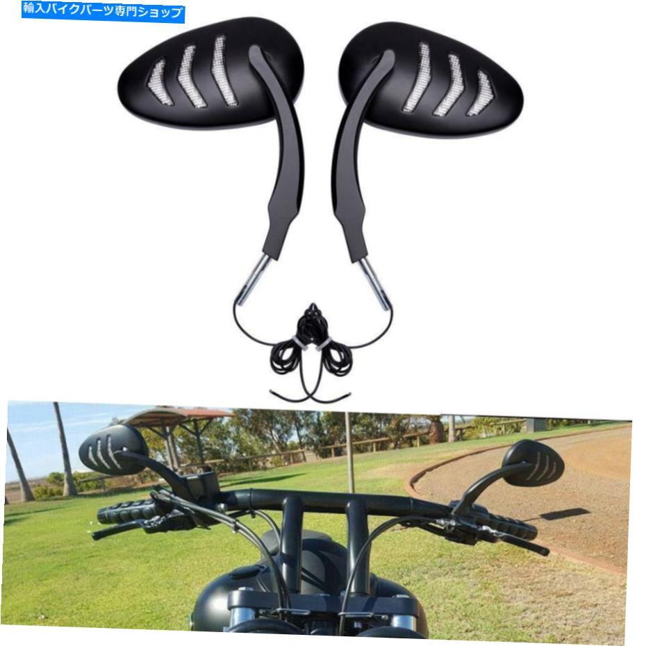 Mirror LEDターン信号フィットDYNAスーパーグライドロードキング14アップブラック Rear View Mirror with LED Turn Signal Fit Dyna Super Glide Road King 14-up Black【並行輸入品】|Us Custom Parts Shop USDM