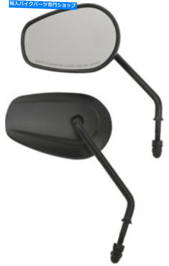 Mirror ティアドロップブラックミラーロングステム - ハーレーバーマウントの左右ペア Teardrop Black Mirrors Long Stem - Pair of Left & Right For Harley Bar Mounts【並行輸入品】 36,864円